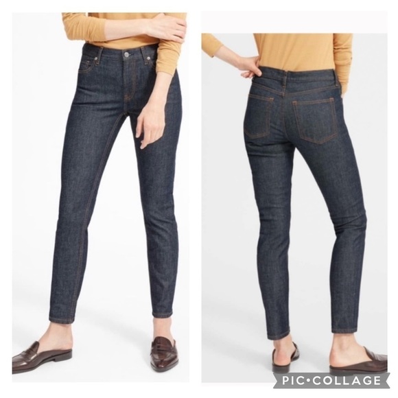 NWT Everlane Skinny Jeans 25 – Mid Rise Ankle Crop Dark Wash Stretch Denim Class - Picture 2 of 12